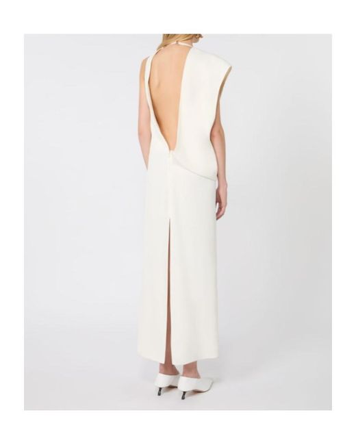 Sportmax White Draped Midi Dress