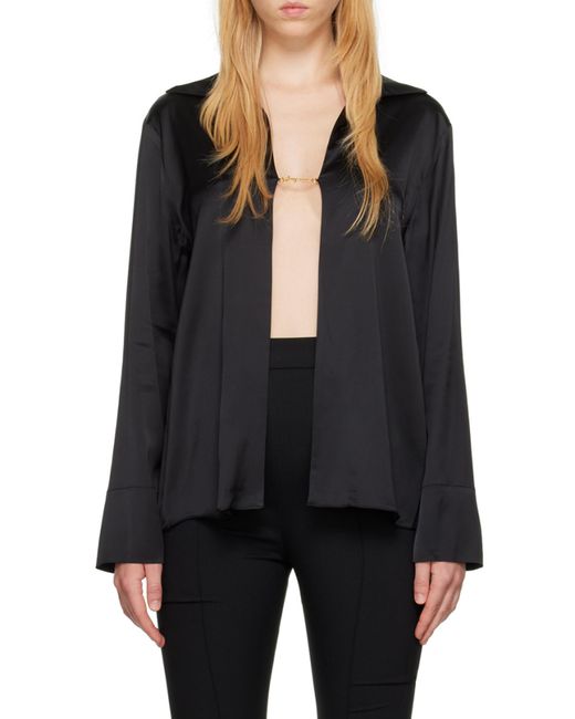 Jacquemus Blue Logo Plaque Long-Sleeve Shirt