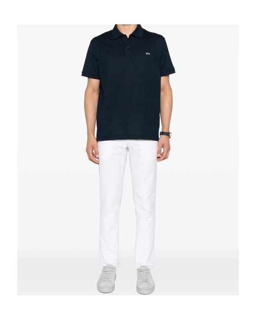 Paul & Shark Black Embroidered Polo Shirt for men