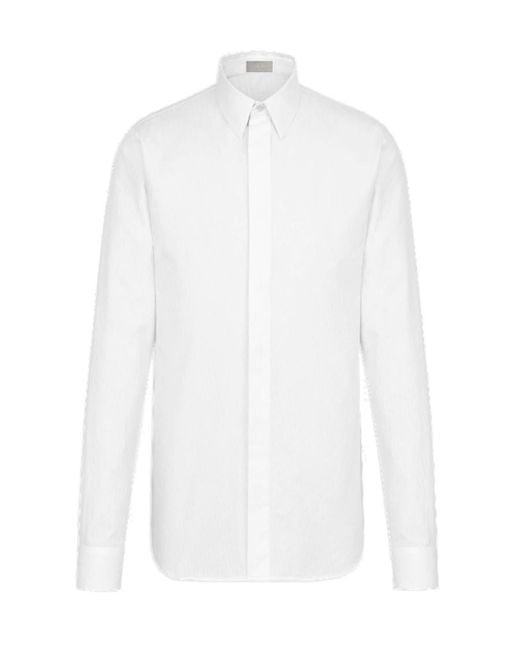 Dior White Homme Jacquard Long-Sleeved Shirt for men