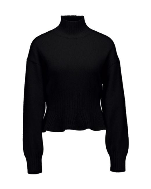 Allude Black Boat-Neck Jumper