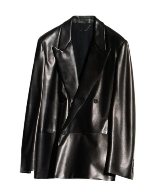 Gucci Black Soft Nappa Double-Breasted Jacket