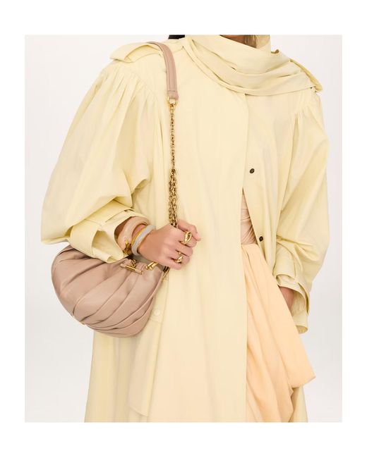 Chloé Metallic Chloé Plissé Chain Pleated Shoulder Bag