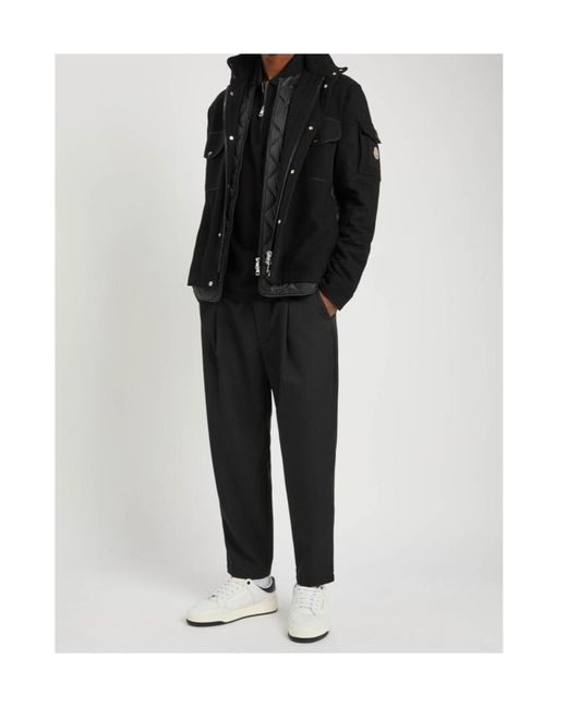 Moncler Black Avoine Panelled Wool And Shell Jacket for men