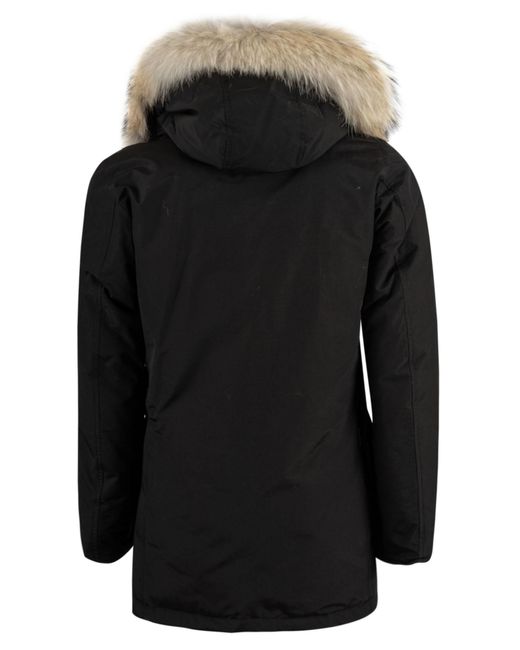 Woolrich Black Arctic Detachable Fur Parka for men