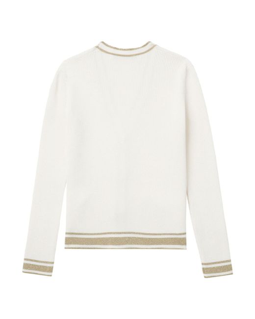 Alessandra Rich White Cable-Knit Cardigan
