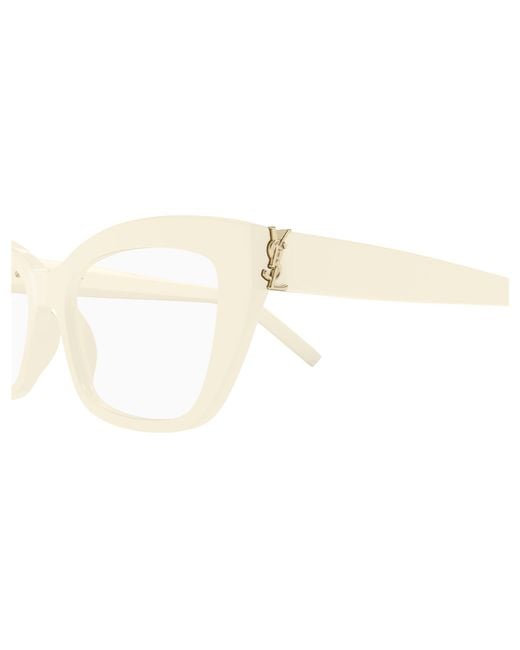 Saint Laurent White Eyewear Sl M117 Rectangular Glasses