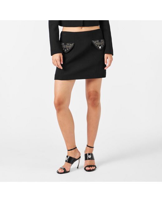 Versace Black Classic Versatile Mini Skirt