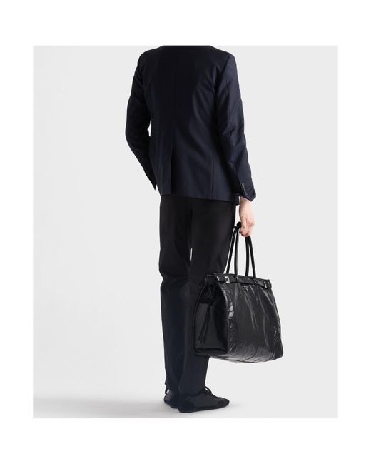 Prada Blue Stretch Poplin Pants for men