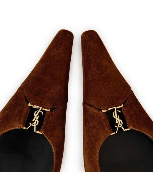 Saint Laurent Brown Solid Color High Heels