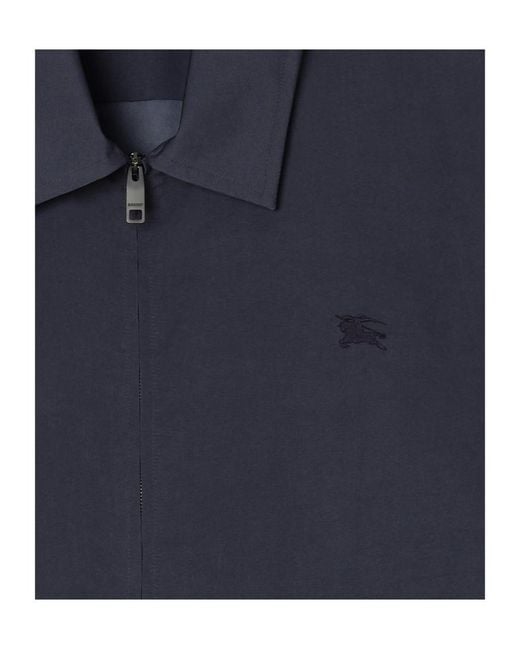 Burberry Blue Coated Nylon Overshirt for men