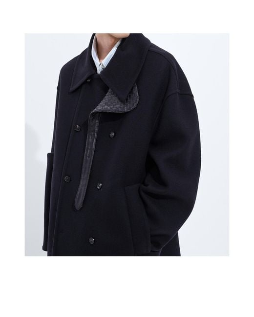 Bottega Veneta Black Double Cashmere Caban for men