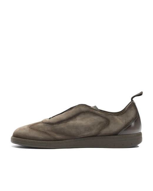 Santoni Brown Sneaker With Elastic Laces for men