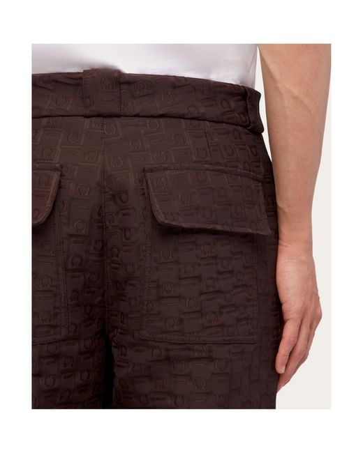Ferragamo Brown Monogram Pants for men