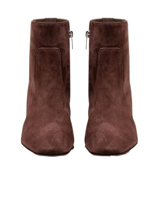 Jimmy Choo Brown Square-Heeled Ankle Boots