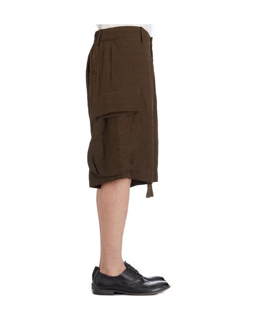 Uma Wang Green Belt Loops Shorts for men