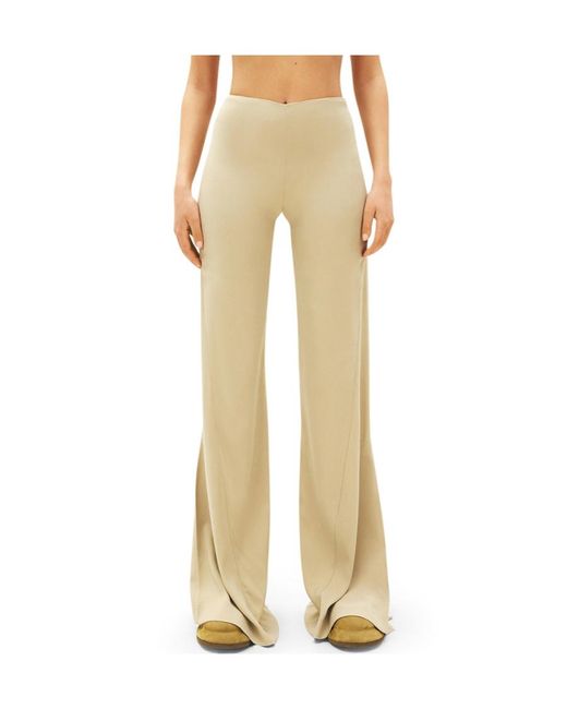 Jacquemus Natural Soffio Mid-Rise Flared Pants