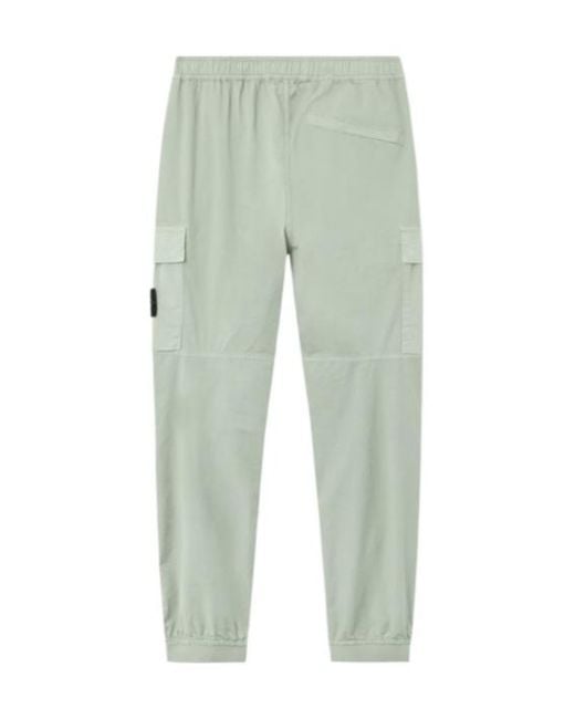 Stone Island Green Logo-Patch Trousers for men