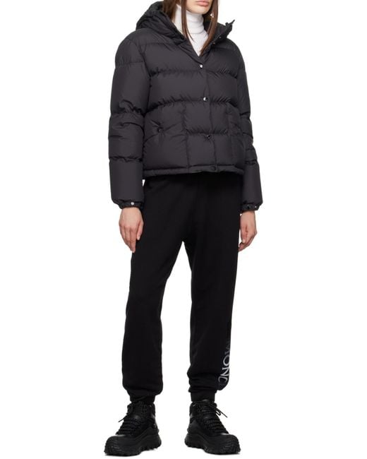 Moncler Black Ebre Logo Embroidered Button-Up Jacket