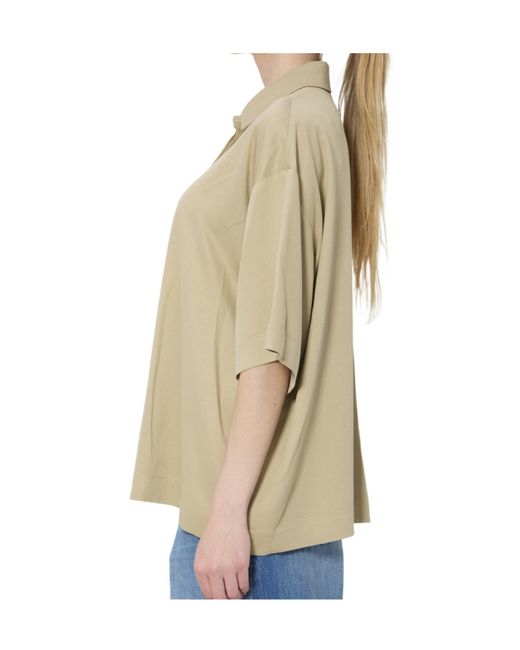 Frankie Shop Natural Eda Short-Sleeve Polo Shirt
