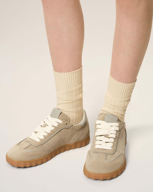 AMI Natural Suede Sneakers