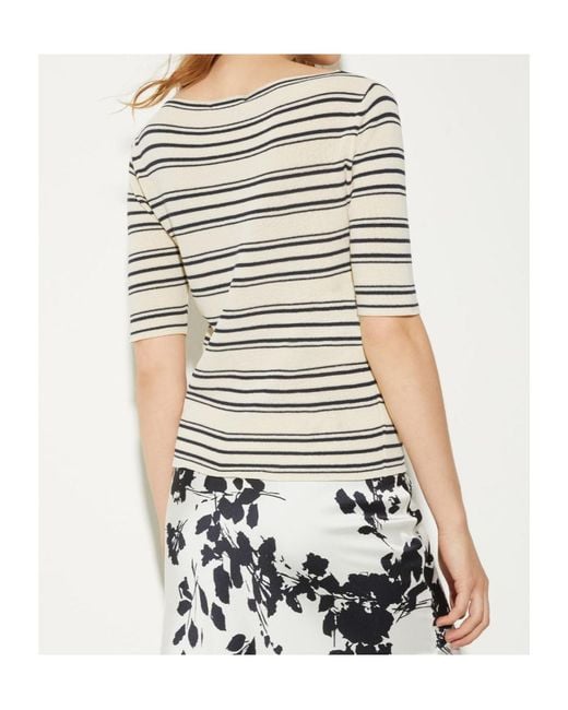 MAX&Co. White Crepe Knitted T-Shirt