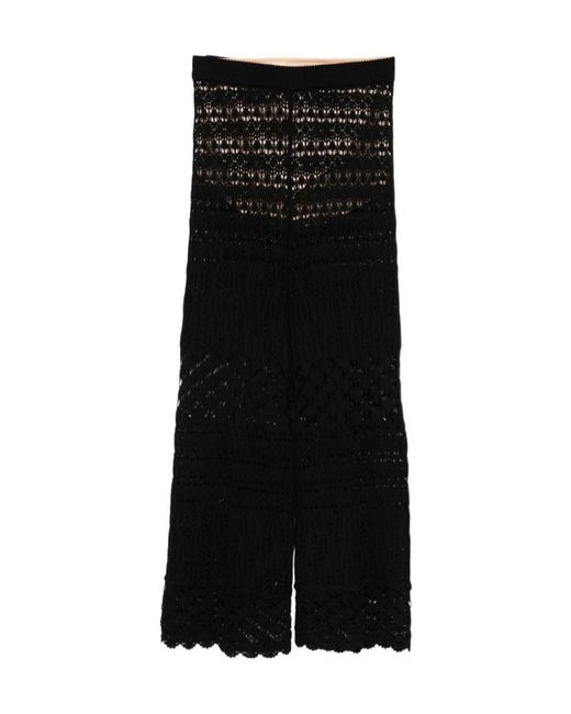 Semicouture Black Cutout Casual Pants