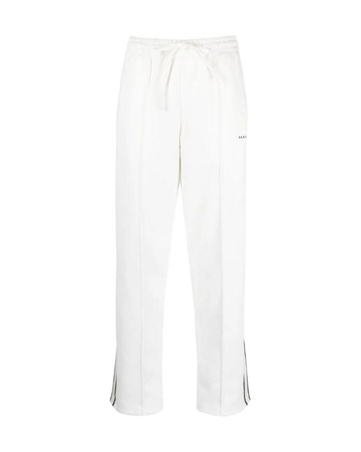 P.A.R.O.S.H. White Logo-Embroidered Striped Track Pants