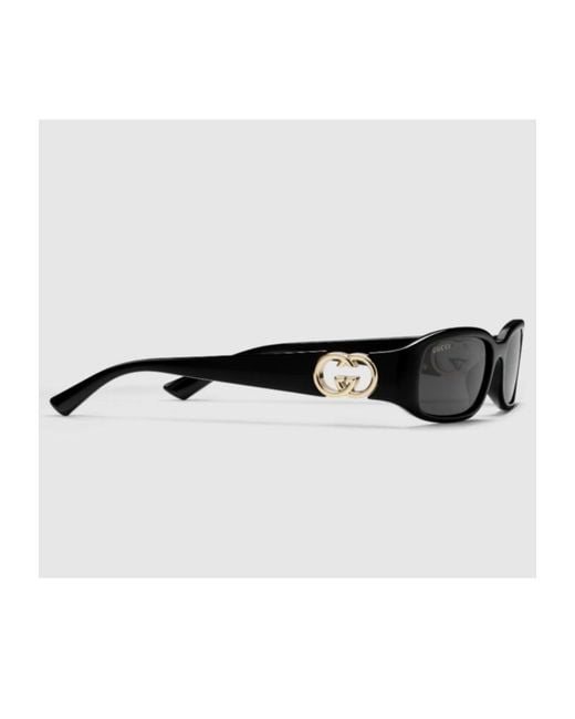 Gucci White Eyewear Rectangular Frame Sunglasses