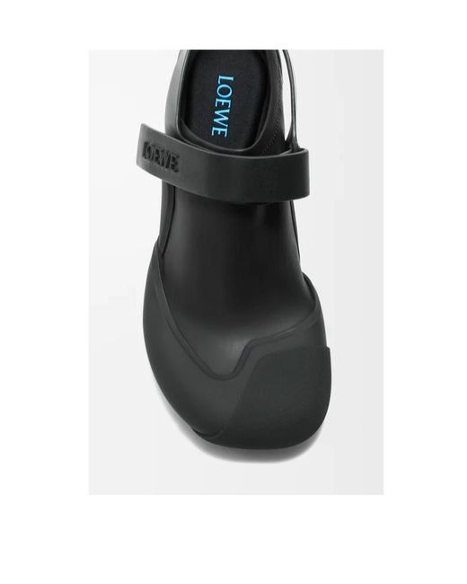 Loewe Black Round-Toe Open-Heel Sandals