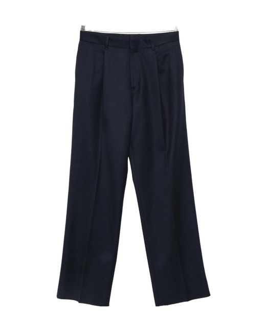 Lardini Blue Pleated Wide-Leg Trousers for men