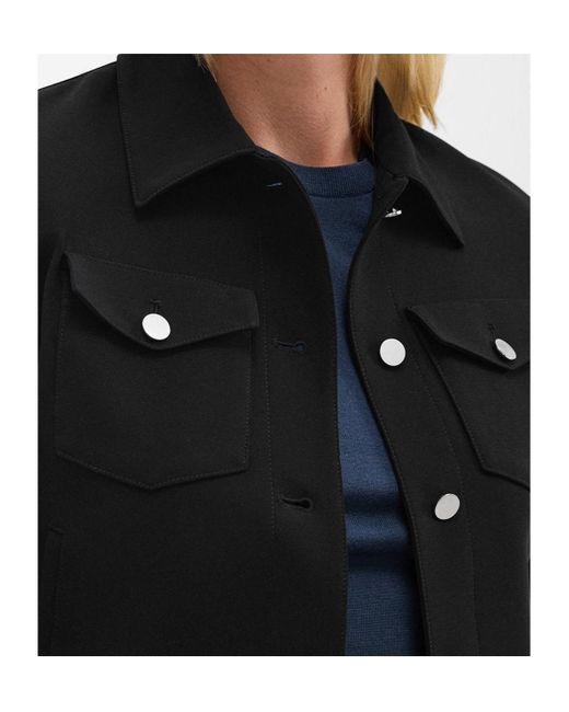 Theory Black Shrunken Button-Up Trucker Jacket
