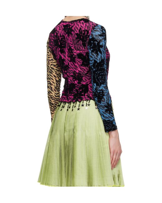 Chopova Lowena Multicolor Crew Neck Mesh Top