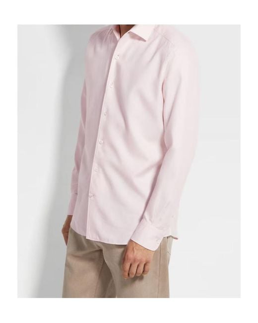 Zegna Pink Long-Sleeve Shirt for men