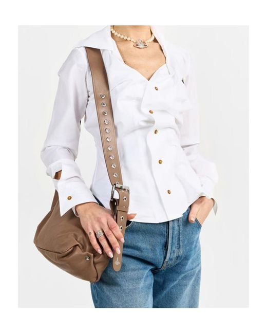 Vivienne Westwood White Viv Maxime Shoulder Bag