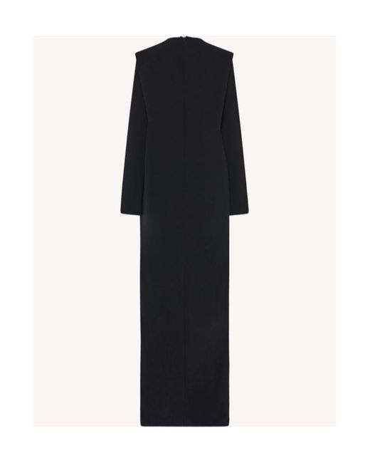 The Row Black Logo Extra-Long Dress
