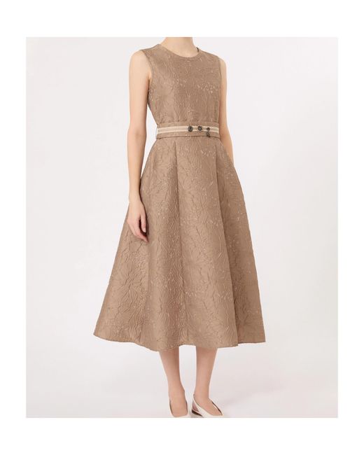 Max Mara Natural Round Neck Sleeveless Dress