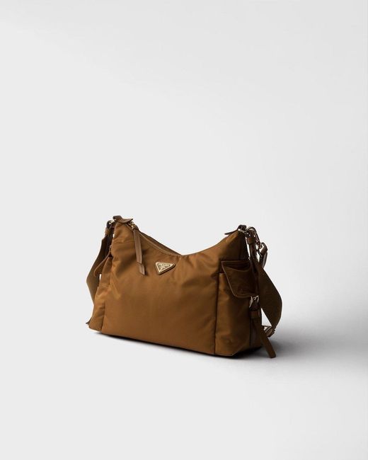 Prada Brown Explore Large Re-Nylon And Leather Bag