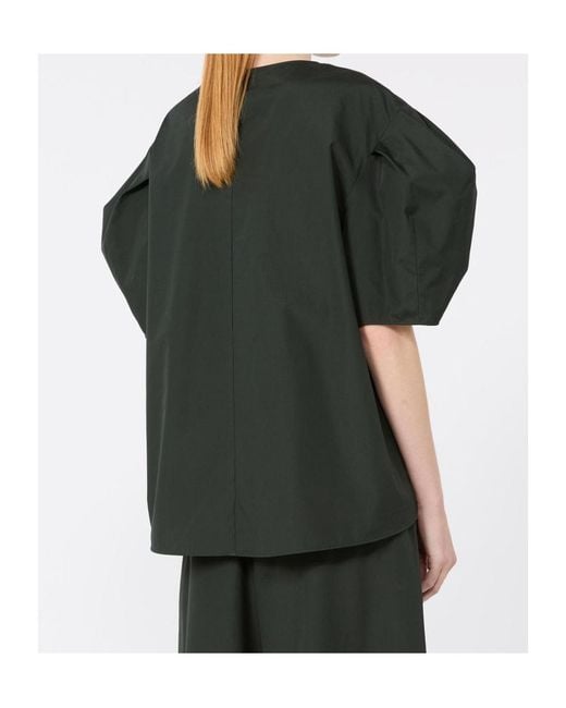 Max Mara Black Sabrina Puff-Sleeve T-Shirt