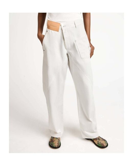 J.W. Anderson White Jw Anderson Logo Patch Straight-Leg Jeans