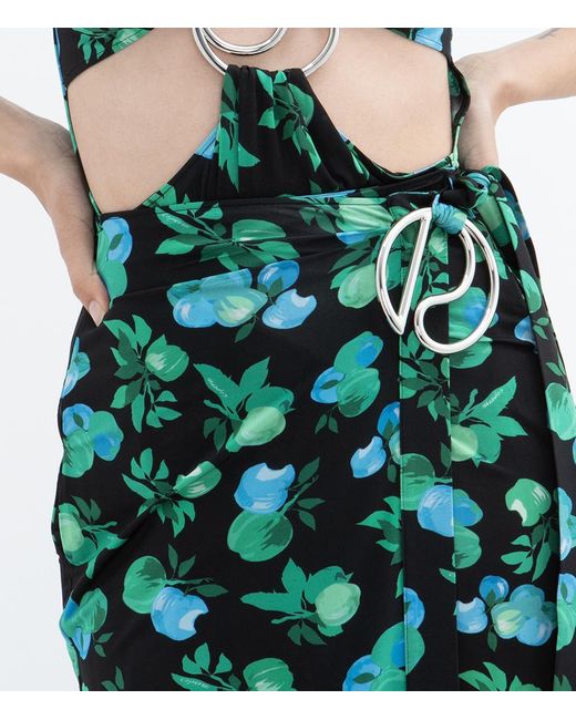Coperni Green Printed Wrap Skirt