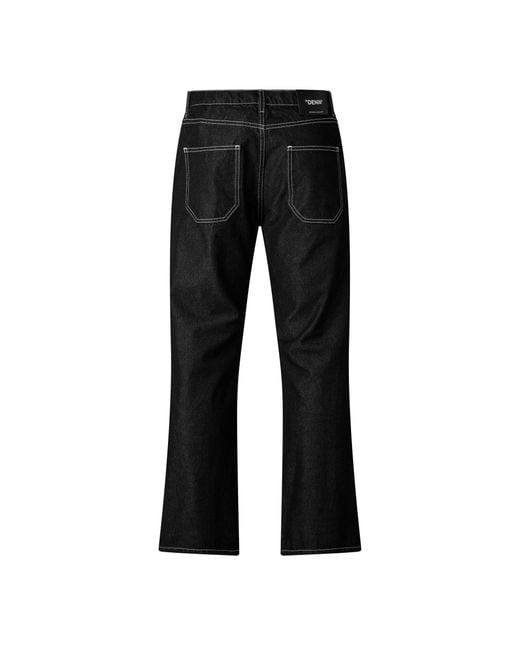 Off-White c/o Virgil Abloh Black Solid Straight Leg Jeans for men