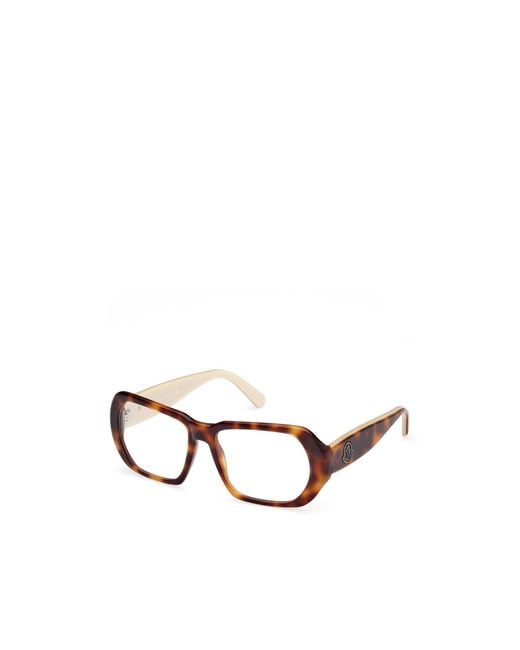 Moncler White Eyewear Rectangle Frame Glasses