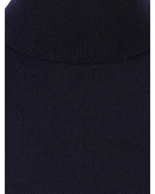 Agnona Blue Long-Sleeve High-Neck Top for men