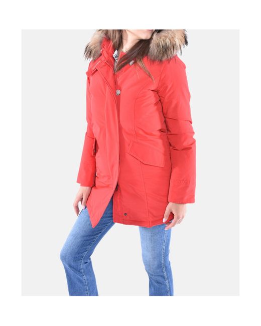 Woolrich Red Hooded Down Parka