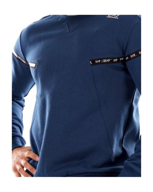 Emporio Armani Blue Logo Details Hoodie for men
