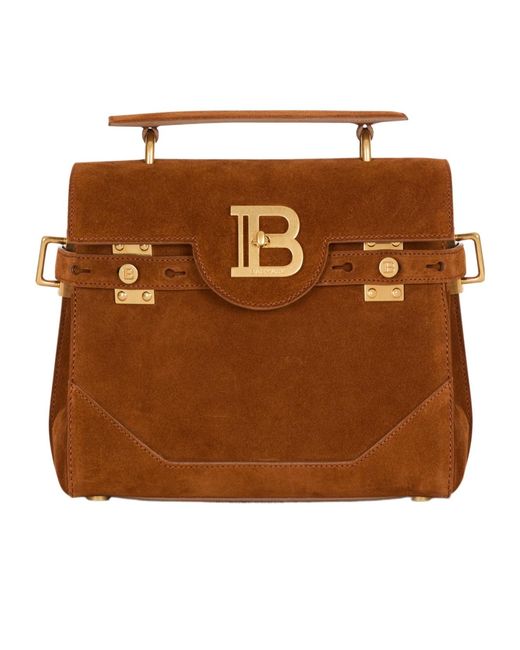 Balmain Brown B-Buzz 23 Foldover Top Tote Bag