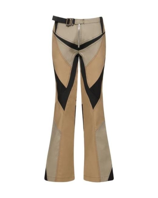 Dion Lee Gray Patchwork Rider Straight Pants W/Belt