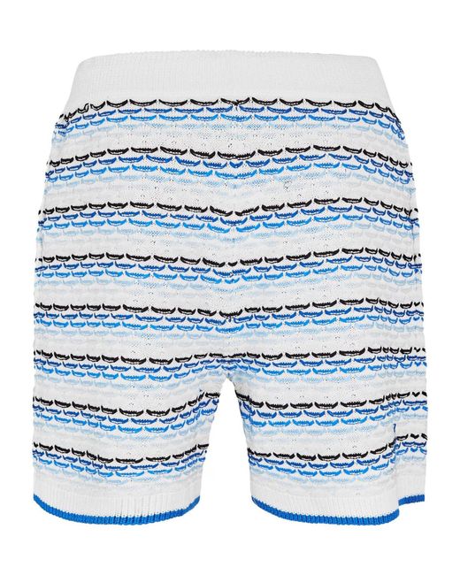 Casablanca Blue Logo Patch Shorts for men
