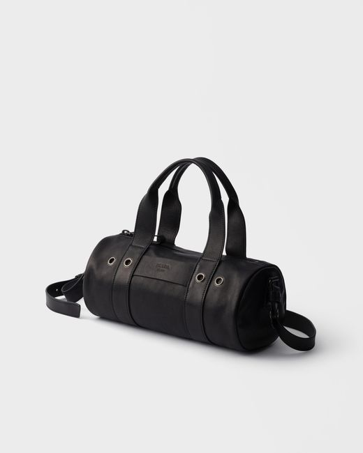 Prada Black Route Large Leather Top-Handle Bag